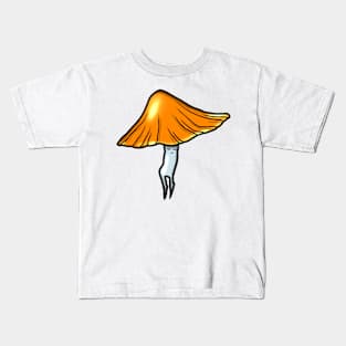 Cute orange mushroom dancing Kids T-Shirt